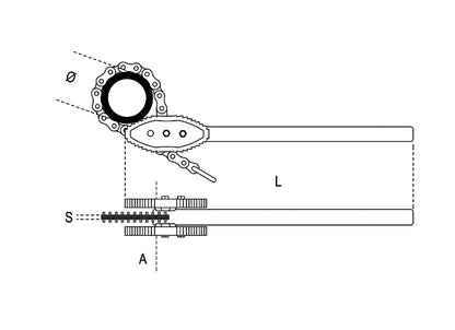 Beta Tools Model 386  A/3-Heavy Duty Reversible Chain Pipe Wrenches