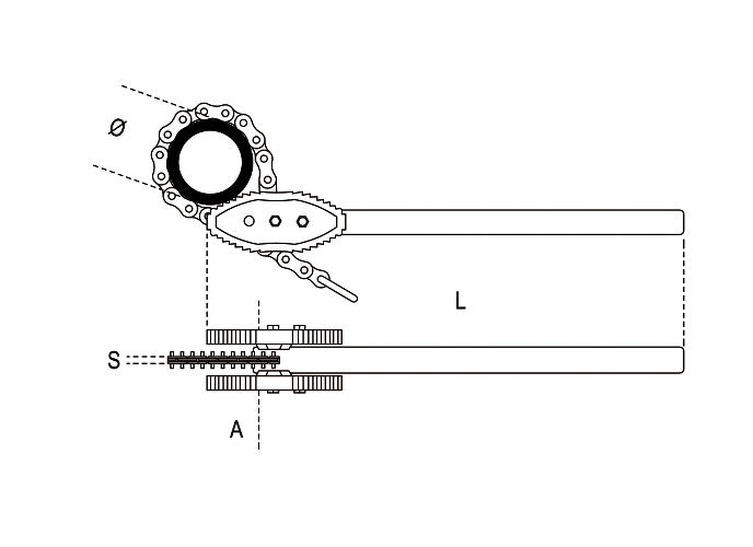 Beta Tools Model 386  A/5-Heavy Duty Reversible Chain Pipe Wrenches