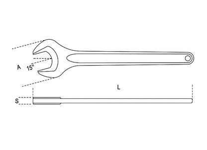 Beta Tools Model 53  120mm Single Open End Wrenches Din 894