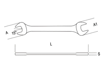 Beta Tools Model 55  13x14mm-Double Open End Wrenches