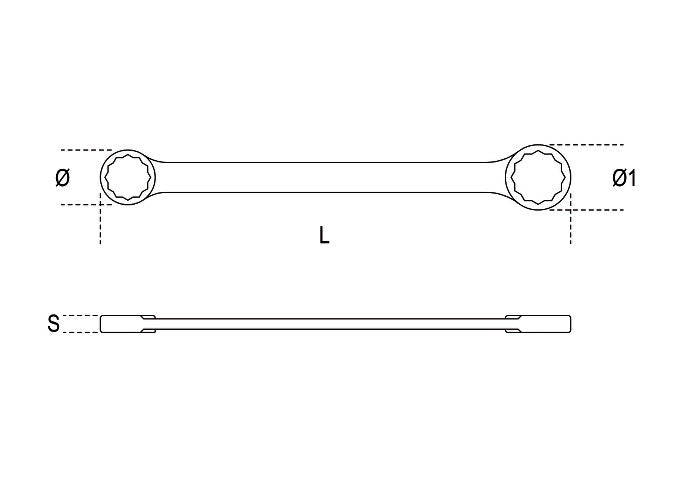 Beta Tools Model 95  21x23mm-Double Ended Flat Ring Wrenches