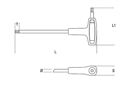 Beta Tools Model 96  T-As3/16-Wrenches with High Torque Handles