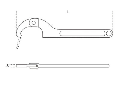 Beta Tools Model 99  Sq15-35mm-Hook Wrenches with Square Noses