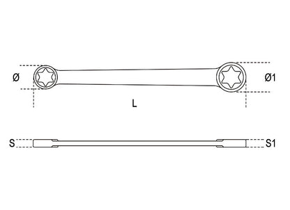 Beta Tools Model 95  Ftx14X18-Double-Ended Straight Wrenches