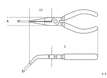Beta Tools Model 1164  200mm-Extra Long Bent Flat Nose Pliers