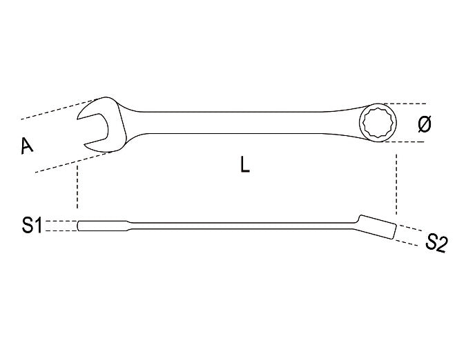 Beta Tools Model 142  C10x10mm-Ratcheting Combination Wrenches Straight Short