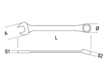 Beta Tools Model 142  C9x9mm-Ratcheting Combination Wrenches Straight Short