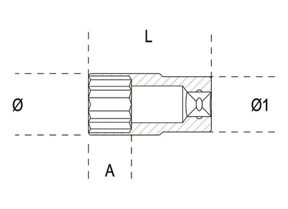 Beta Tools Model 910  Al13mm-Hexagon Hand Sockets Long