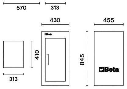 Beta Tools Model C38L  A-O-Side Door + Interior Shelf C38L