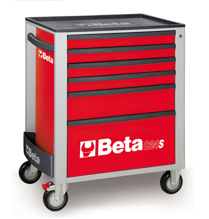Beta Tools Model C24S  6/R-Mobile Roller Cab 6 Drawers Red