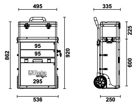Beta Tools Model C41  H-Two-Module Tool Trolley