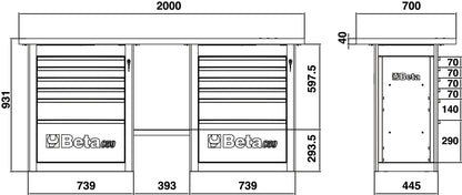 Beta Tools Model C59  B-R-Endurance Workbench 6 Drawers