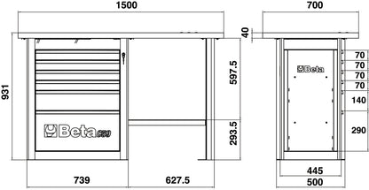 Beta Tools Model C59  C-G-Endurance Workbench 6 Drawers