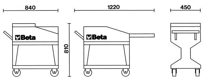 Beta Tools Model C25  Tank Trolley with Shelf