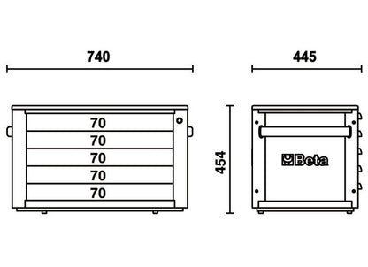 Beta Tools Model C23St  G-Portable Tool Chest Grey