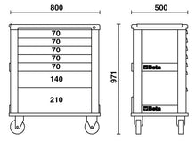 Beta Tools Model C39  G-Mobile Roller Cab 7 Drawers Grey