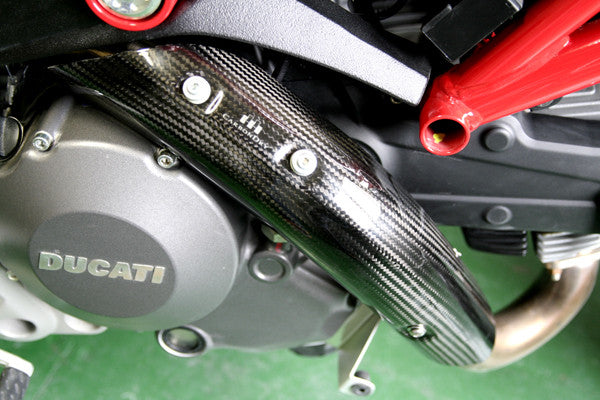 CARBONDRY - DUCATI MONSTER 696 / 796 / 1100 CARBON FIBER FRONT EXHAUST GUARD (NOT EVO)
