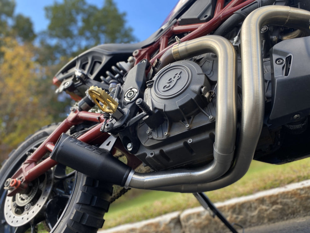 TOCE Performance Sport Edition Full 2 into 1 Low Mount Exhaust System for Indian FTR 1200 (Flat Track Racer) (2022+)