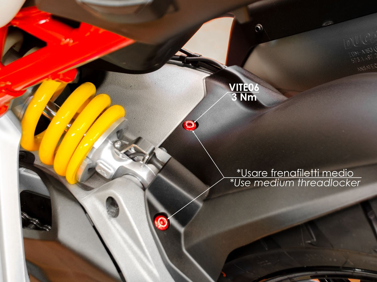 DBK Special Parts (Ducabike) Rear Fender (Mudguard) Bolt Kit for the Ducati Panigale / Multistrada / Streetfighter V4, Multistrada1260, Monster 797