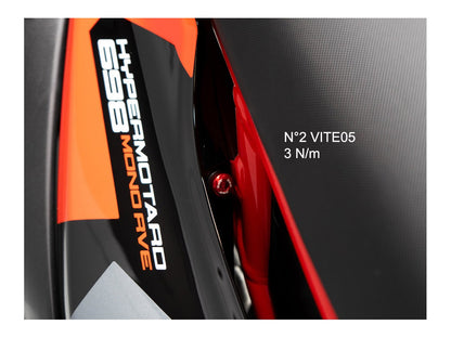 DBK Special Parts (Ducabike) Saddle (Seat) Side Screw Kit for the Ducati Hypermotard 698 Mono