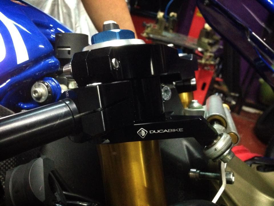 DBK Special Parts (Ducabike) Steering Damper Mount for the Ducati Panigale 1299 / 1199 with Marzocchi 57mm diameter forks