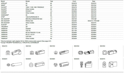 Rizoma Turn Signal (Indicator) and Veloce L Mirror Cable Adapter Kits