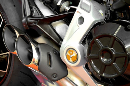 DBK Special Parts (Ducabike) Tri Blade Contrast Cut Billet Main Frame Caps for the Ducati XDiavel and Diavel 1260