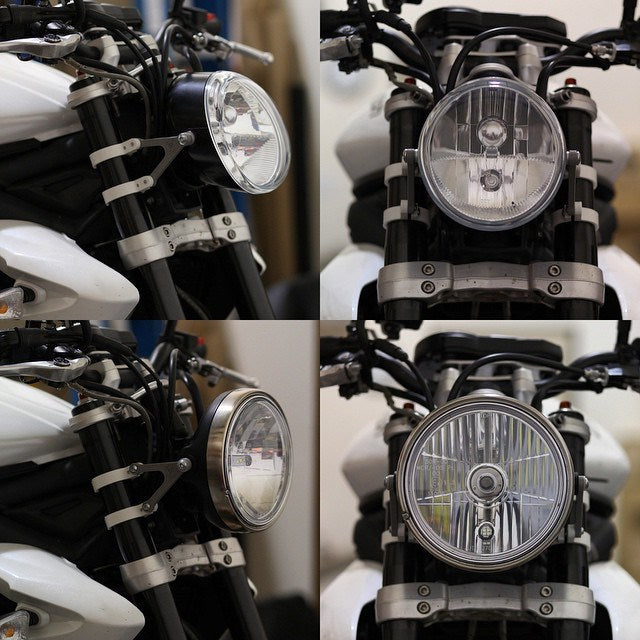 Motodemic Triumph Single Headlight Conversion Bar Mount Kit for Street Triple 675