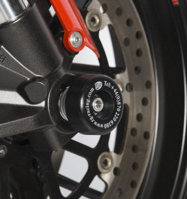 R&G Racing Front Axle Sliders / Protectors for Aprilia Caponord 1200  Ducati 748  749  916  996  998  999  848 Streetfighter '12-'15  Hypermotard 796  Hypermotard 110  Monster S4RS  Monster 696 '08-'14  MTS