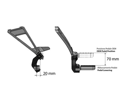 DBK Special Parts (Ducabike) Passenger Foot peg Comfort Kit For Moto Guzzi
