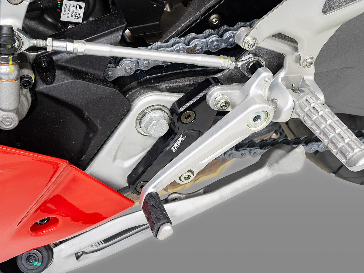DBK Special Parts (Ducabike) Adjustable Rearset Supports for the Ducati Panigale V2 (2025+)