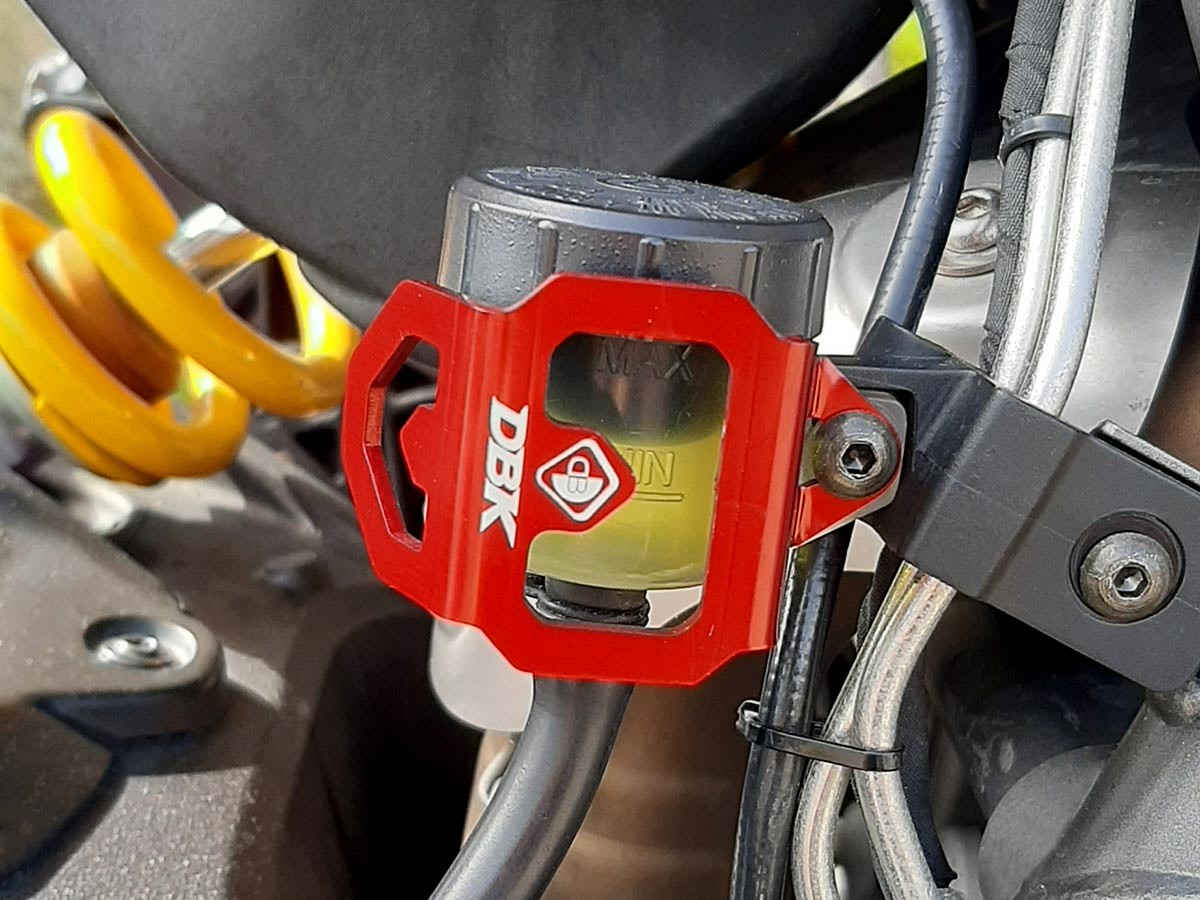 DBK Special Parts (Ducabike) Aluminum Rear Brake Reservoir Protector - Type 3