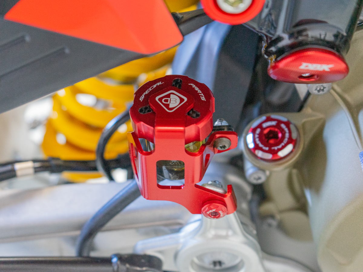 DBK Special Parts (Ducabike) Aluminum Rear Brake Reservoir Protector - Type 4