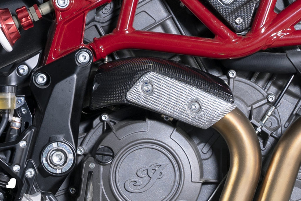 QD Carbon Fiber Header Exhaust Shield (with Alutech Carbon) for the Indian FTR 1200 (Flat Track Racer)