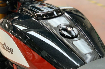 QD Carbon Fiber Tank Cover (with Alutech Carbon) for the Indian FTR 1200 (Flat Track Racer)