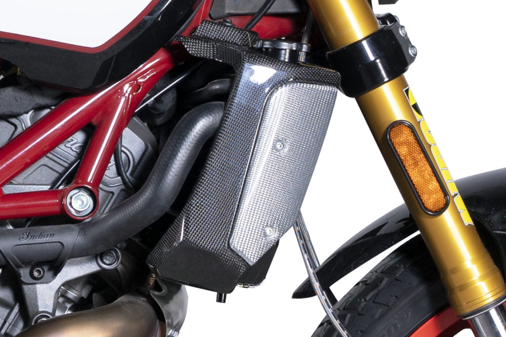 QD Carbon Fiber Radiator Guards (with Alutech Carbon) for the Indian FTR 1200 (Flat Track Racer)
