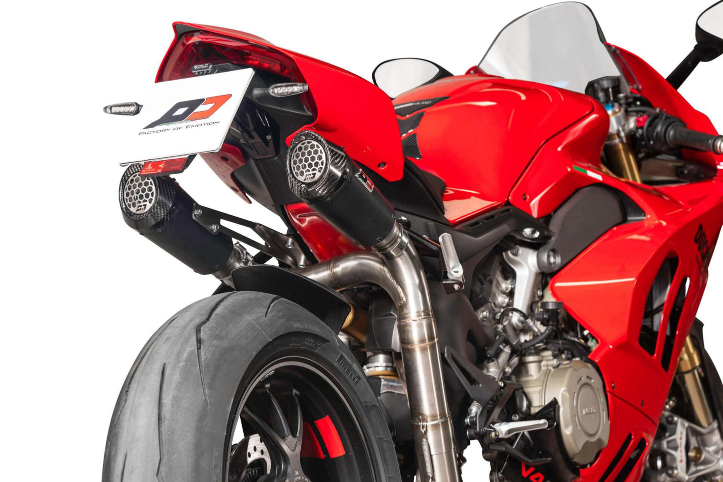 QD Exhaust Twin GUNSHOT DARK MATTER Semi-Full RACE Exhaust for the Ducati Panigale / Streetfighter V4 (21-24)