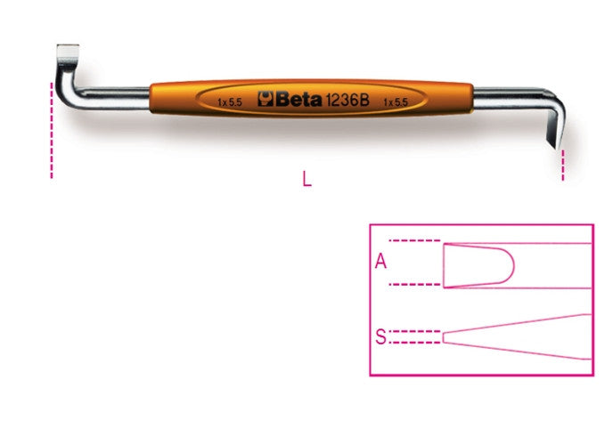 Beta Tools Model 1236  B1.2X8mm-offset Screwdrivers Slotted