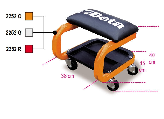 Beta Tools Model 2252  O-Seat with Castors Orange