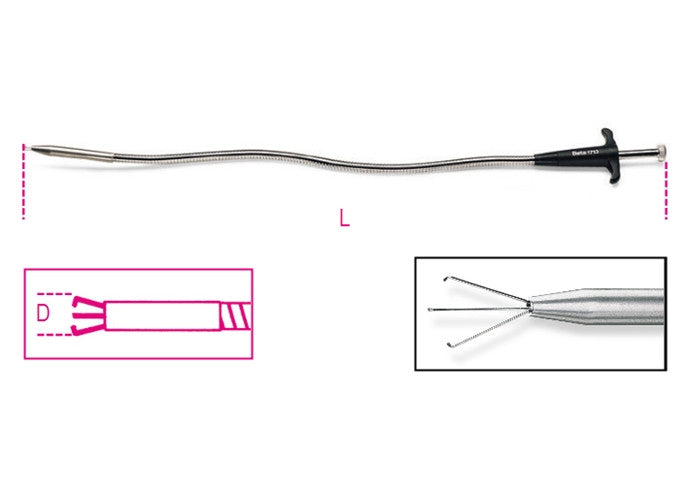 Beta Tools Model 1713  M1000mm-Flexible Pick Up Tool
