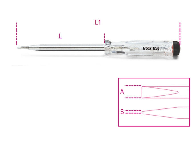 Beta Tools Model 1253  Mains Testing Screwdriver 150/250V