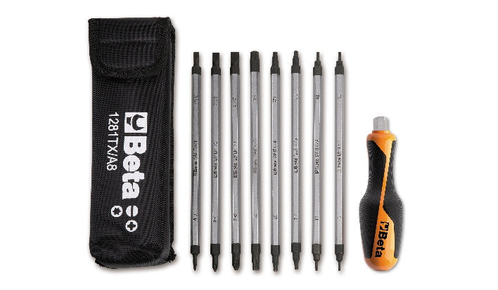 Beta Tools Model 1281  Bg Tx/A8-8 ReversibleScrewdrivers in Wallt