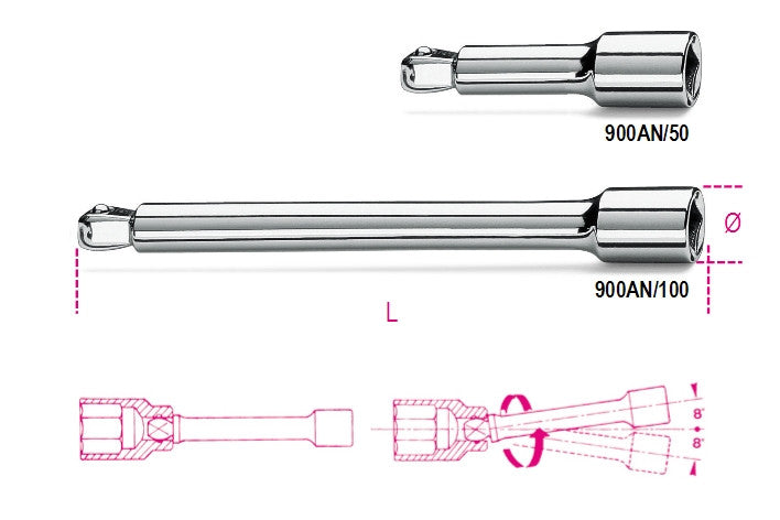 Beta Tools Model 900  An/50mm-1/4' Wobble Extension Bars