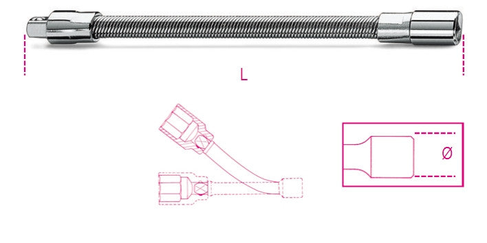 Beta Tools Model 900  Fl/150mm-1/4' Flexible Extension Bar