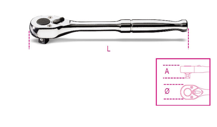 Beta Tools Model 900  M/55-1/4' Reversible Ratchet Metal Handle