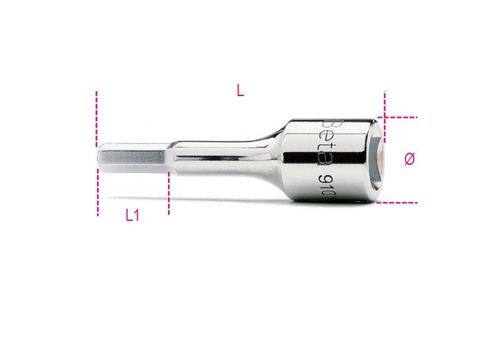 Beta Tools Model 910  Me12mm-Socket Drivers for Hexagon Screws