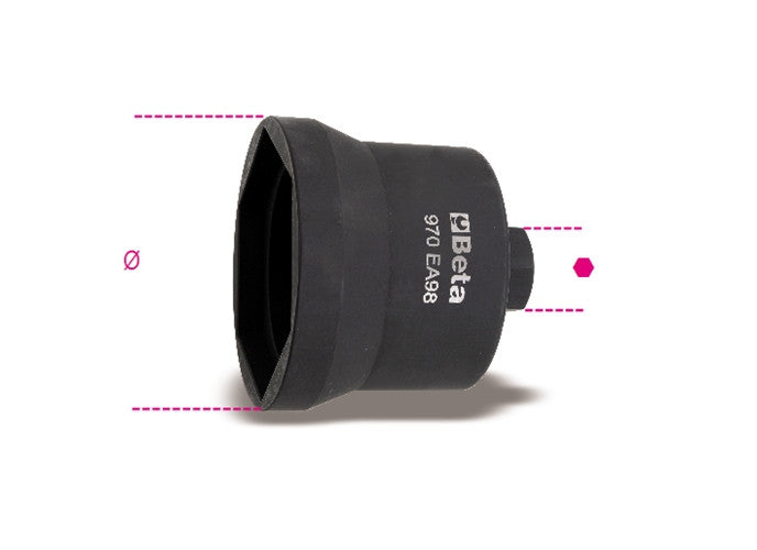 Beta Tools Model 970  Ea98mm-Impact Sockets for Axle Nuts