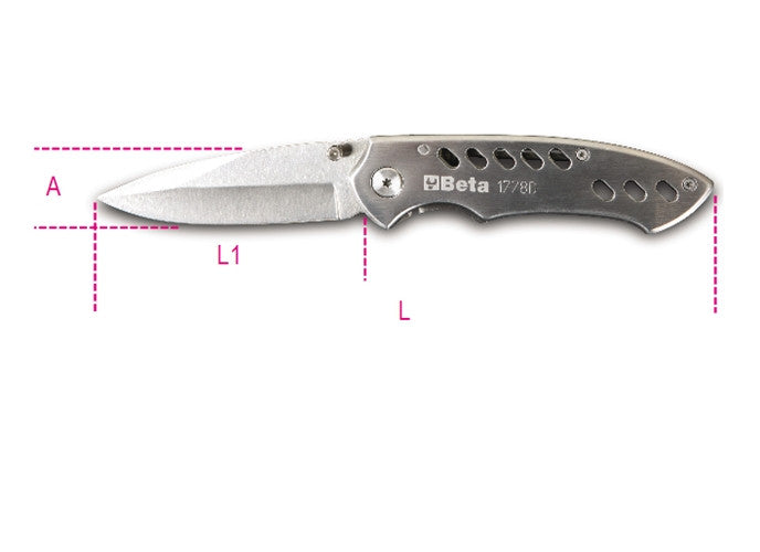Beta Tools Model 1778  D-Foldaway Knife  Stainless