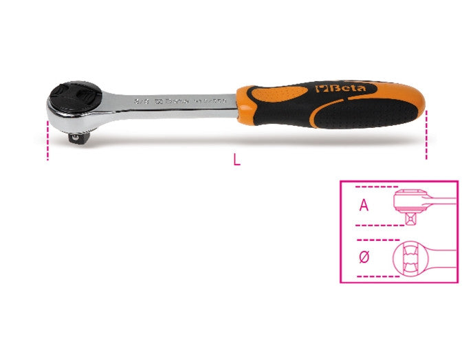 Beta Tools Model 910  55Q-3/8' Reversible Ratchet 48 Teeth