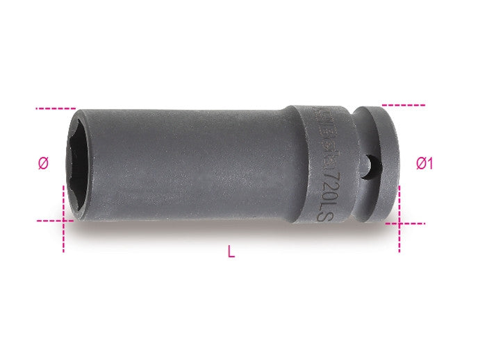 Beta Tools Model 720  Ls30mm-Impact Sockets Long Slim Series